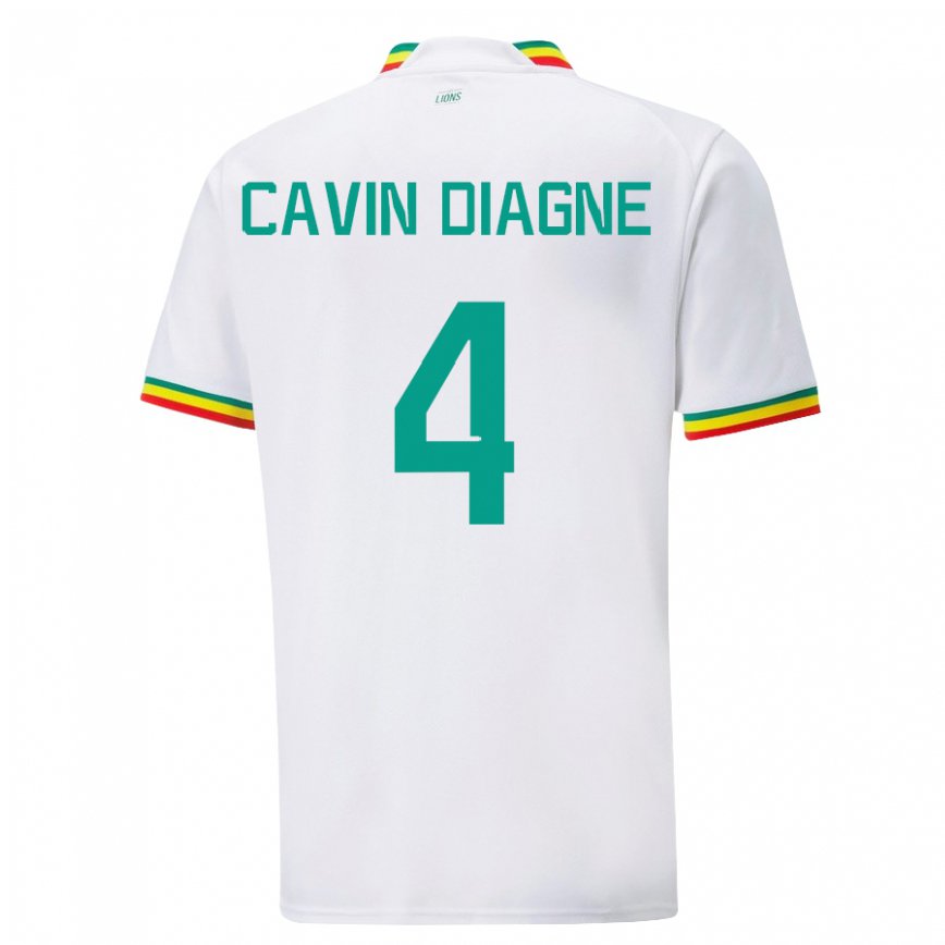 Niño Camiseta Senegal Cavin Diagne #4 Blanco 1ª Equipación 22-24 México