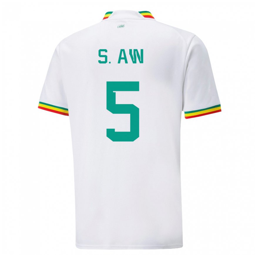 Niño Camiseta Senegal Souleymane Aw #5 Blanco 1ª Equipación 22-24 México