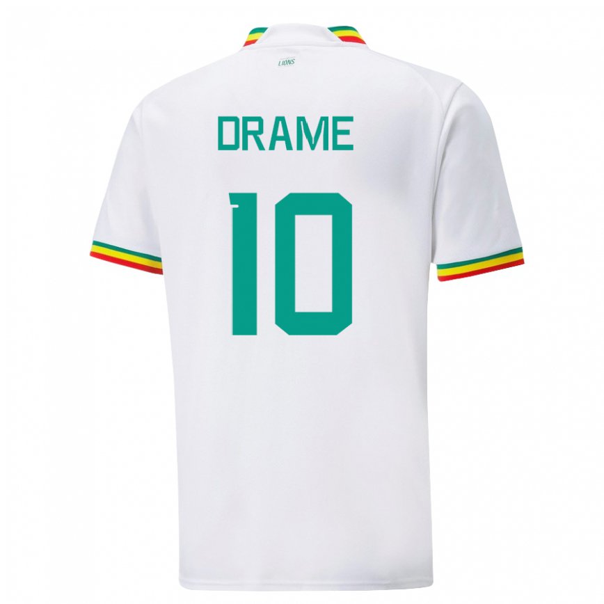 Niño Camiseta Senegal Ibrahima Drame #10 Blanco 1ª Equipación 22-24 México