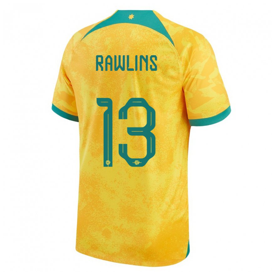 Niño Camiseta Australia Joshua Rawlins #13 Dorado 1ª Equipación 22-24 México