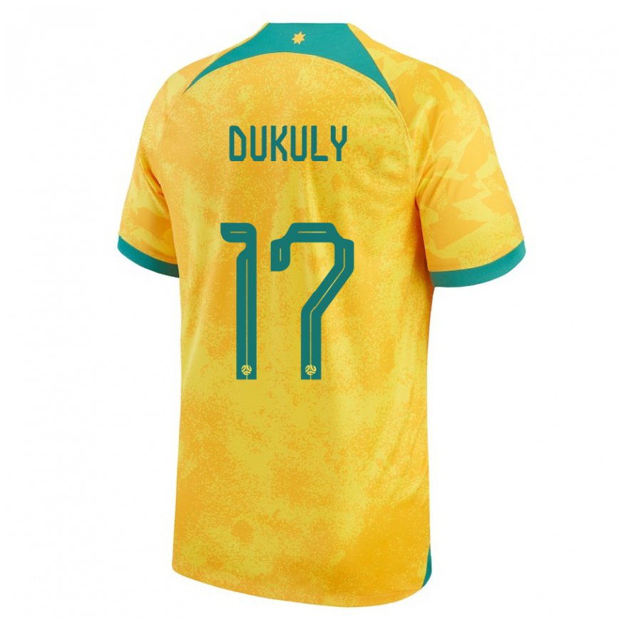 Niño Camiseta Australia Yaya Dukuly #17 Dorado 1ª Equipación 22-24 México