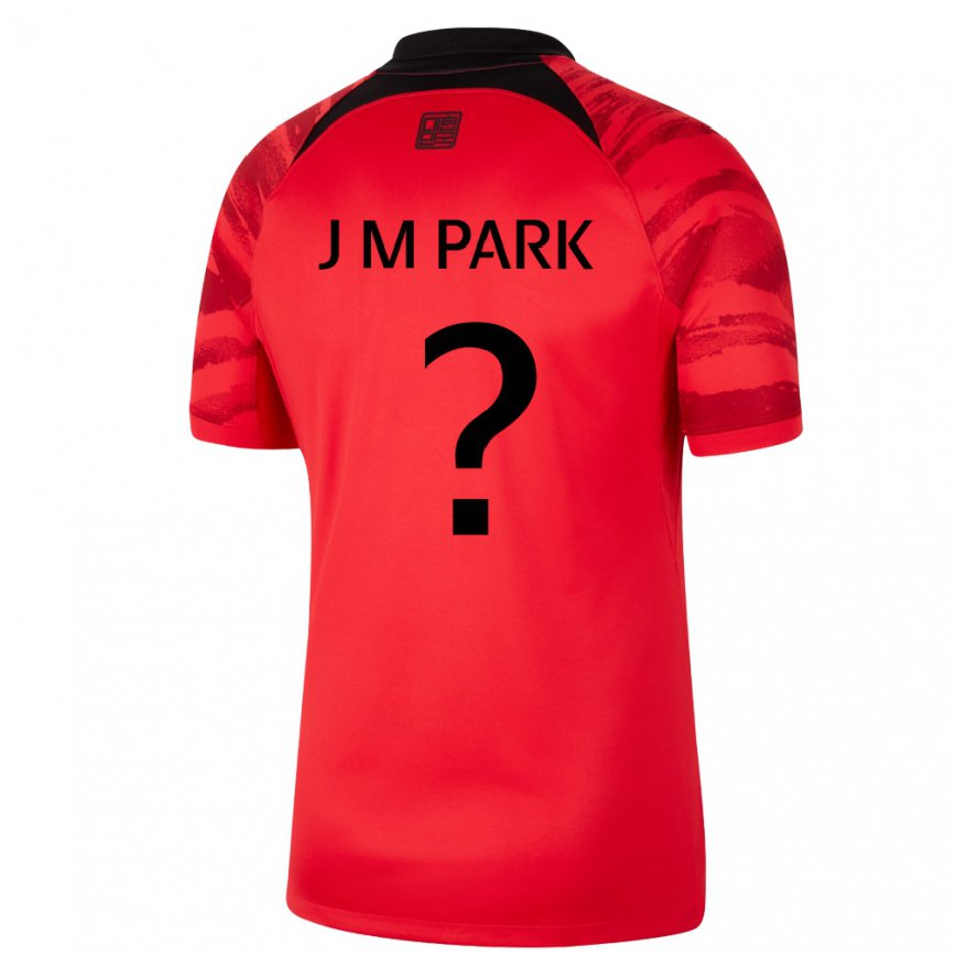 Niño Camiseta Corea Del Sur Park Jun Min #0 Negro Rojo 1ª Equipación 22-24 México