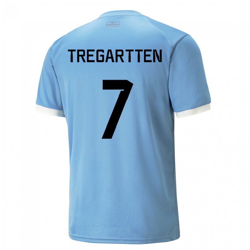 Niño Camiseta Uruguay Stephanie Tregartten #7 Azul 1ª Equipación 22-24 México