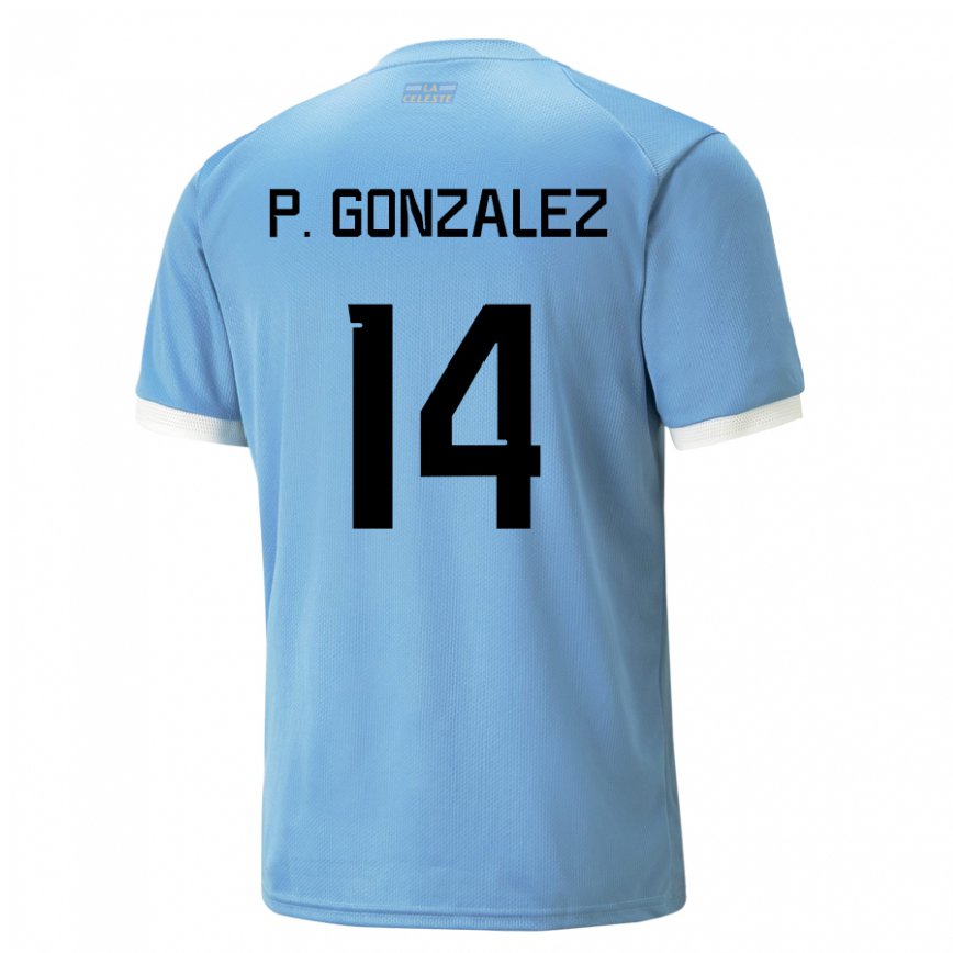 Niño Camiseta Uruguay Pilar Gonzalez #14 Azul 1ª Equipación 22-24 México