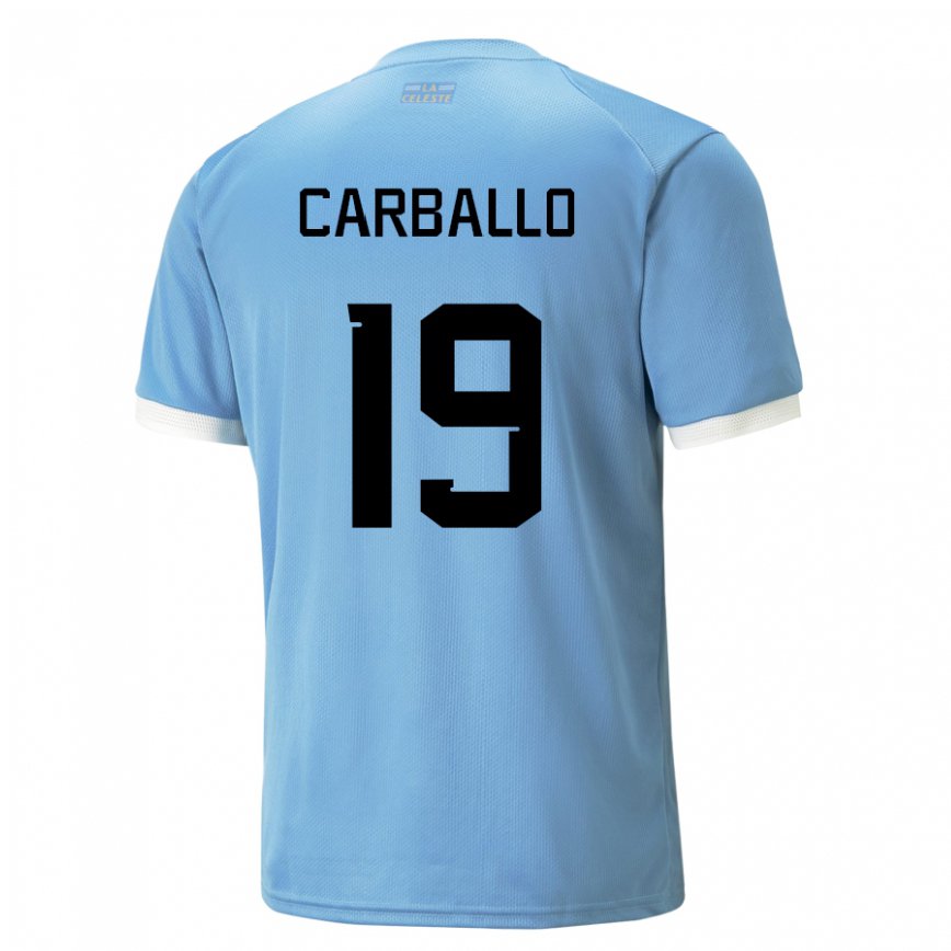 Niño Camiseta Uruguay Wendy Carballo #19 Azul 1ª Equipación 22-24 México