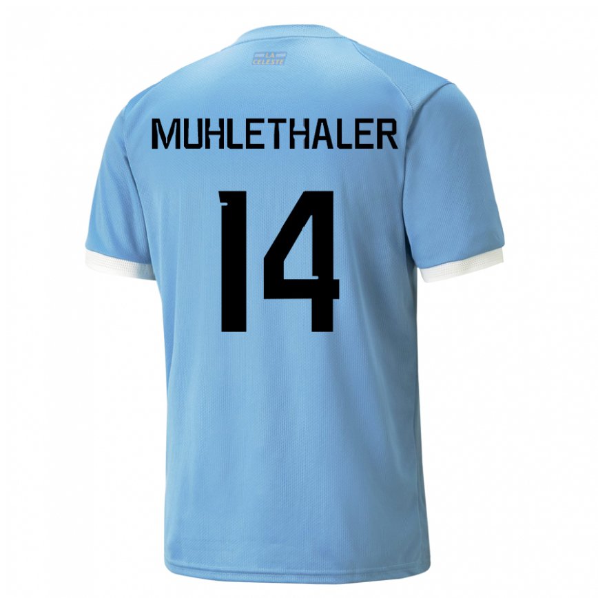 Niño Camiseta Uruguay Stiven Muhlethaler #14 Azul 1ª Equipación 22-24 México