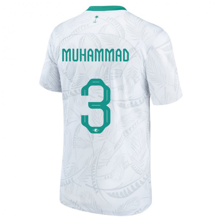 Niño Camiseta Arabia Saudita Lin Muhammad #3 Blanco 1ª Equipación 22-24 México