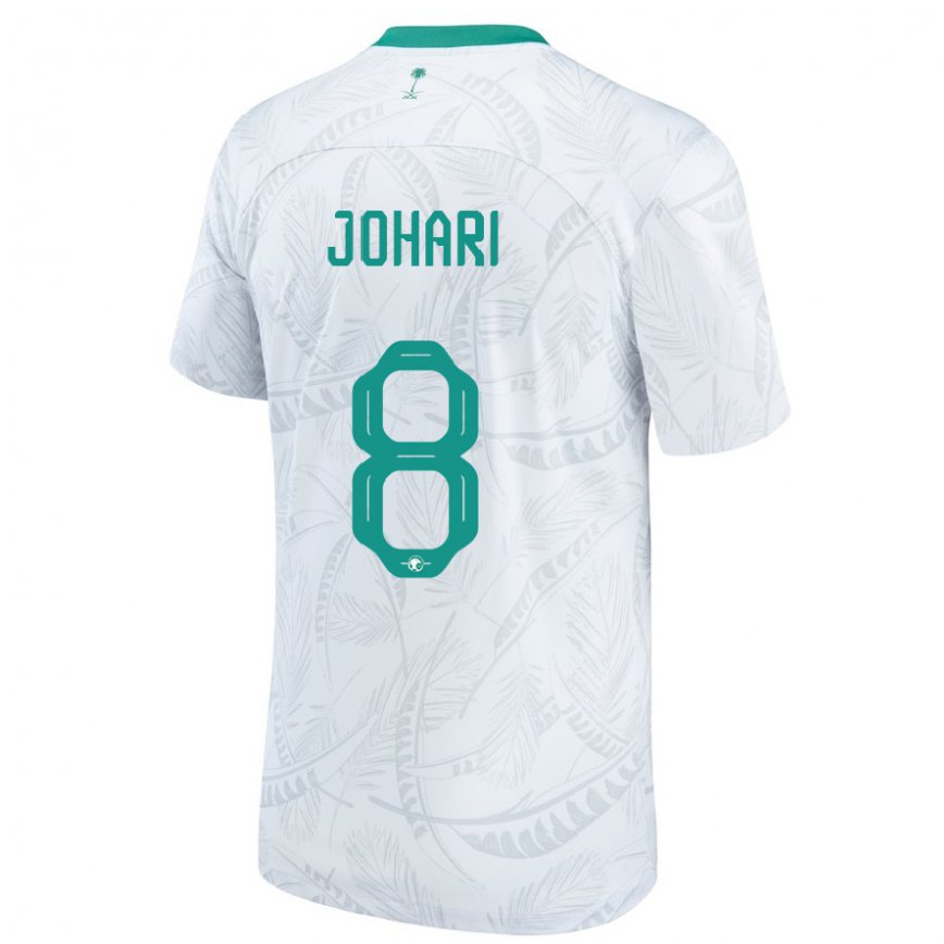 Niño Camiseta Arabia Saudita Layan Johari #8 Blanco 1ª Equipación 22-24 México