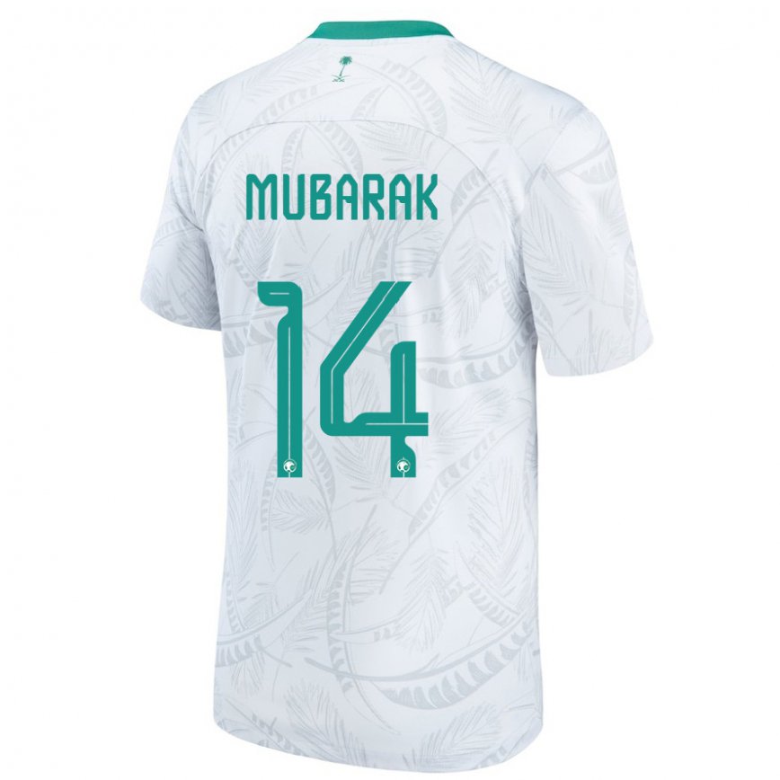 Niño Camiseta Arabia Saudita Al Bandari Mubarak #14 Blanco 1ª Equipación 22-24 México