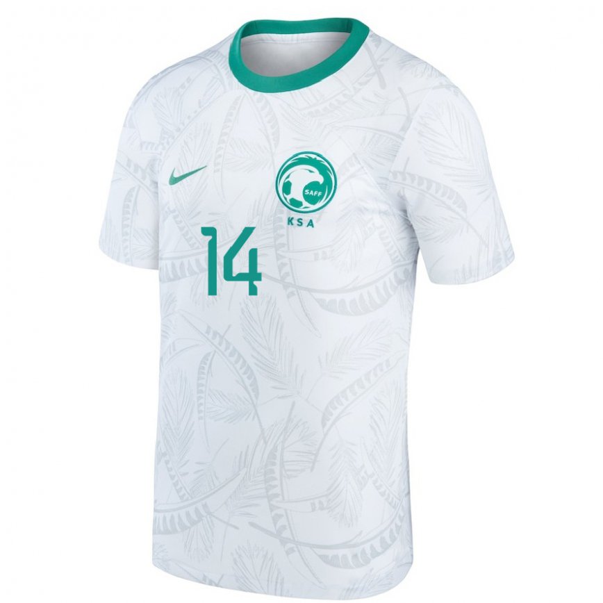 Niño Camiseta Arabia Saudita Al Bandari Mubarak #14 Blanco 1ª Equipación 22-24 México