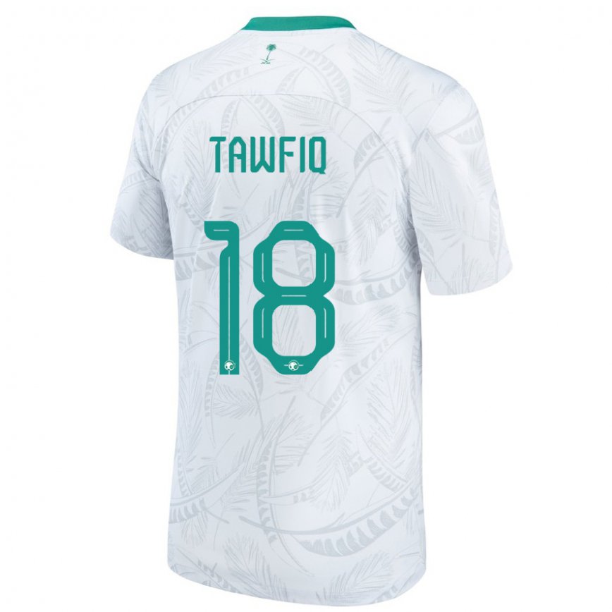 Niño Camiseta Arabia Saudita Saba Tawfiq #18 Blanco 1ª Equipación 22-24 México