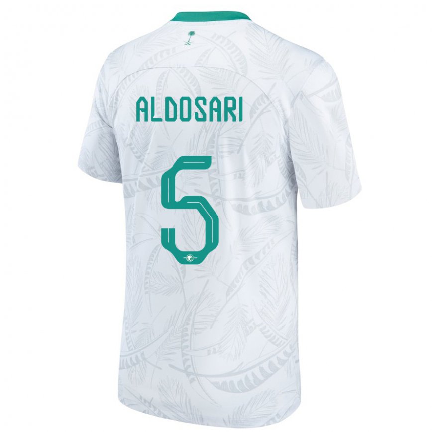 Niño Camiseta Arabia Saudita Mohammed Aldosari #5 Blanco 1ª Equipación 22-24 México