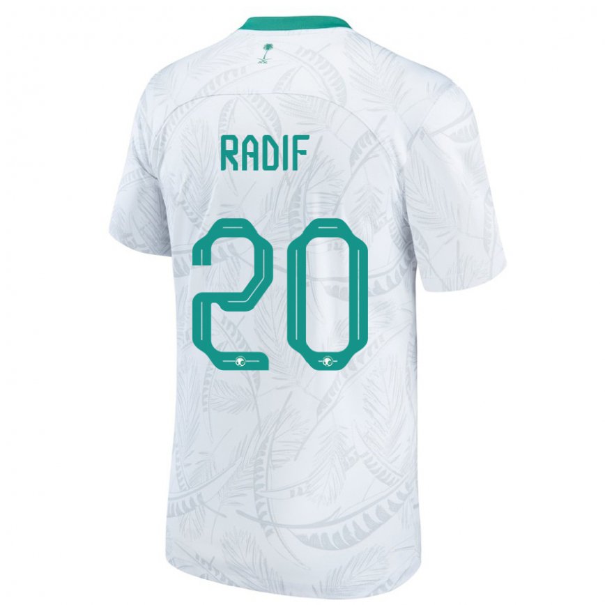 Niño Camiseta Arabia Saudita Abdullah Radif #20 Blanco 1ª Equipación 22-24 México