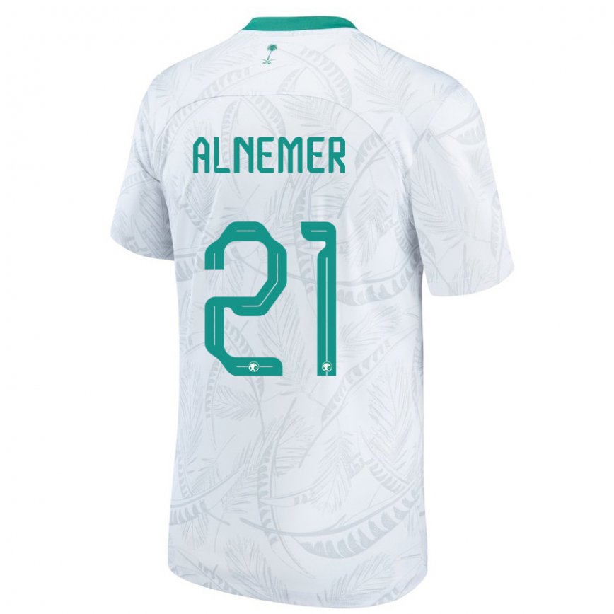 Niño Camiseta Arabia Saudita Meshari Alnemer #21 Blanco 1ª Equipación 22-24 México