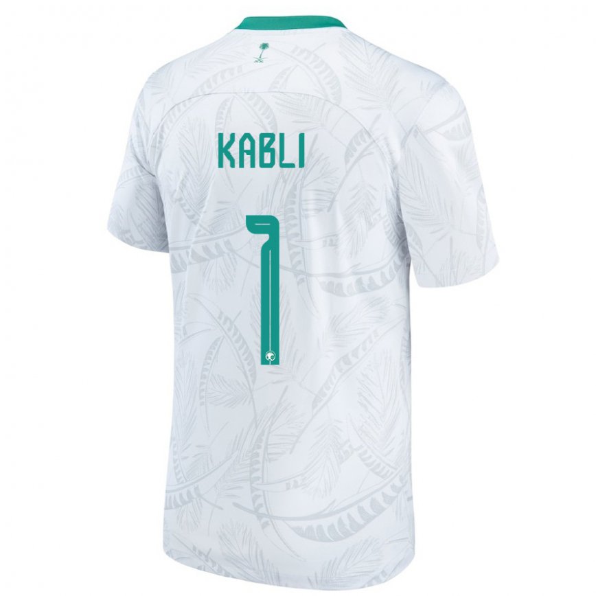 Niño Camiseta Arabia Saudita Bader Kabli #1 Blanco 1ª Equipación 22-24 México