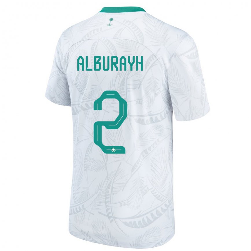 Niño Camiseta Arabia Saudita Mahmood Alburayh #2 Blanco 1ª Equipación 22-24 México