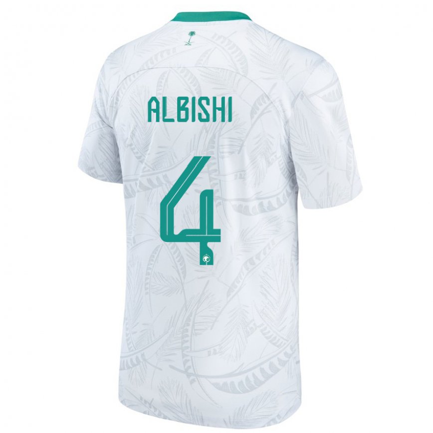 Niño Camiseta Arabia Saudita Abdullah Albishi #4 Blanco 1ª Equipación 22-24 México