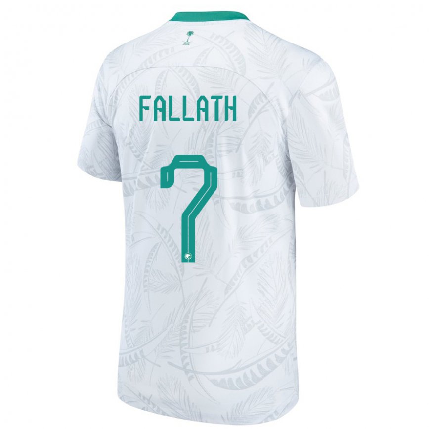 Niño Camiseta Arabia Saudita Fahad Fallath #7 Blanco 1ª Equipación 22-24 México