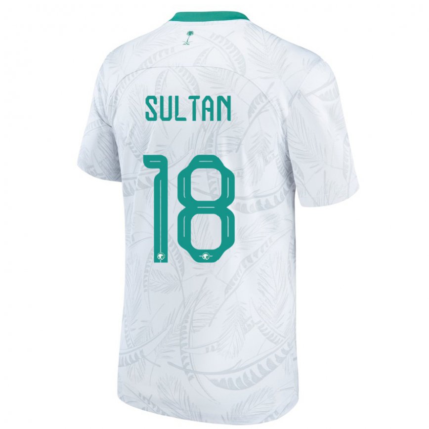 Niño Camiseta Arabia Saudita Qasim Sultan #18 Blanco 1ª Equipación 22-24 México