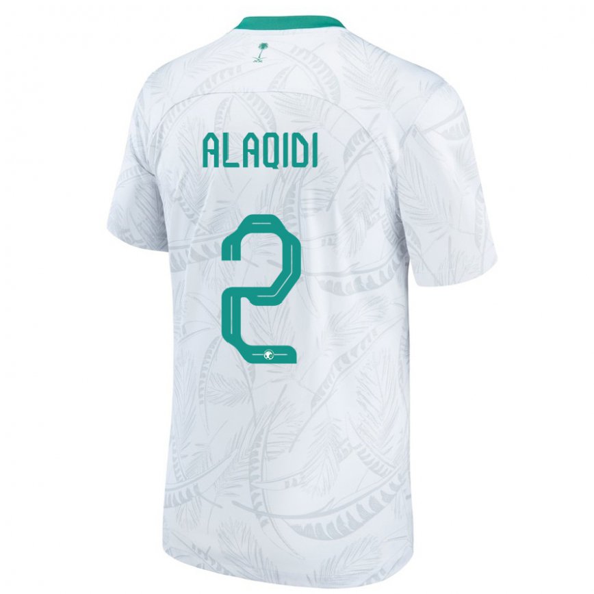 Niño Camiseta Arabia Saudita Nawaf Alaqidi #2 Blanco 1ª Equipación 22-24 México