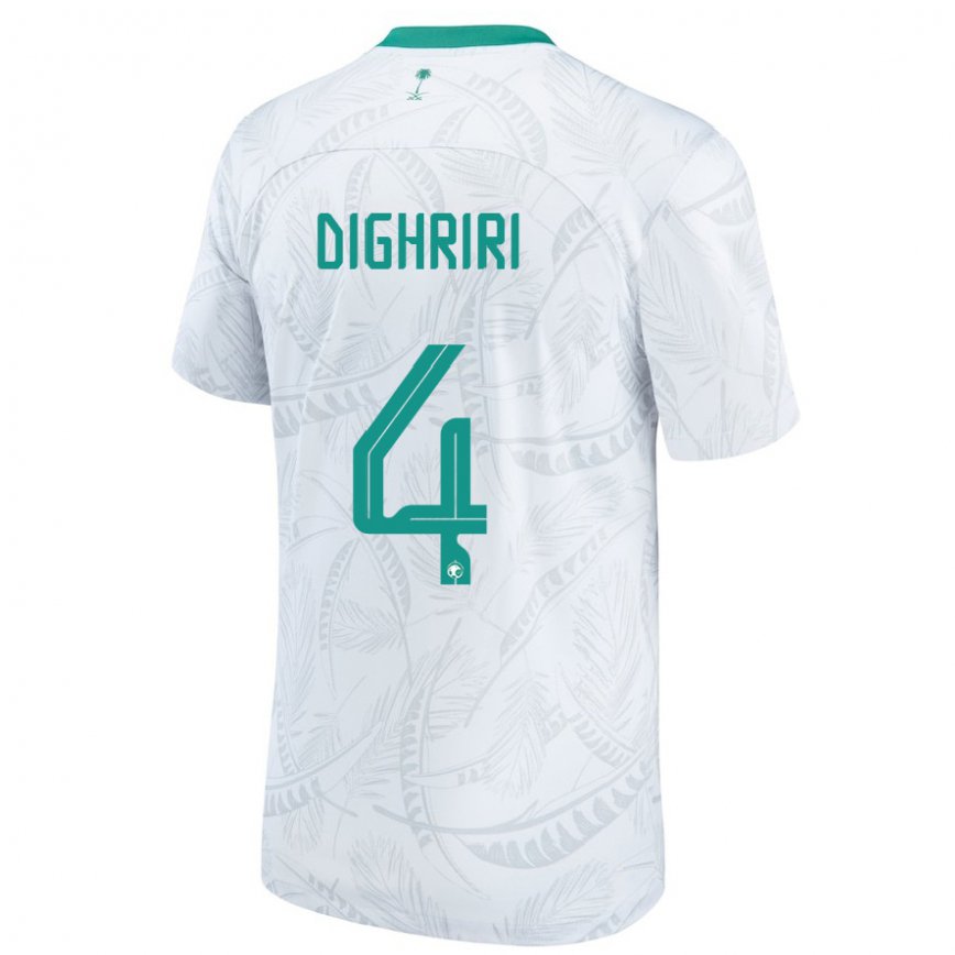 Niño Camiseta Arabia Saudita Khalid Dighriri #4 Blanco 1ª Equipación 22-24 México