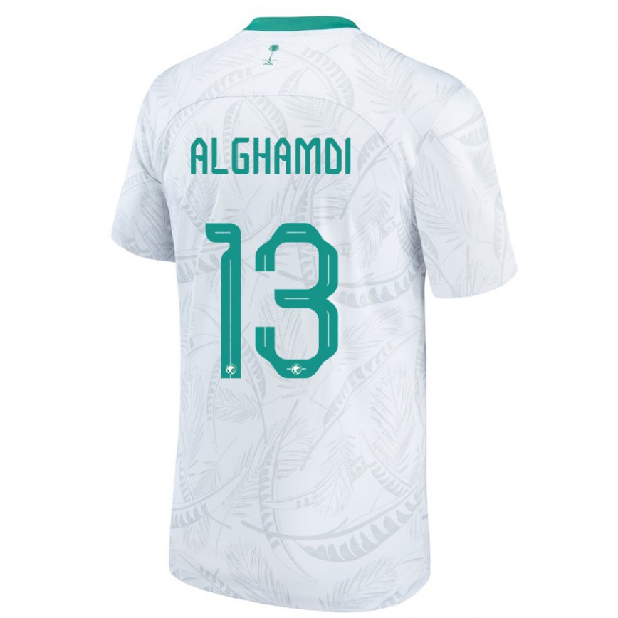 Niño Camiseta Arabia Saudita Hazzaa Alghamdi #13 Blanco 1ª Equipación 22-24 México