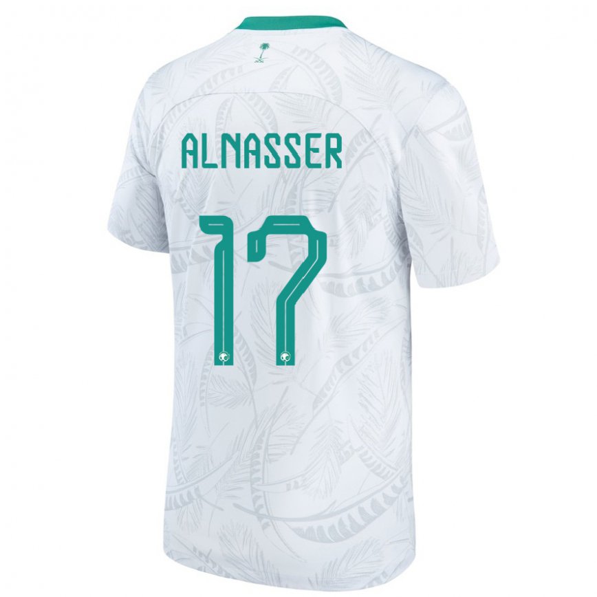 Niño Camiseta Arabia Saudita Saad Alnasser #17 Blanco 1ª Equipación 22-24 México