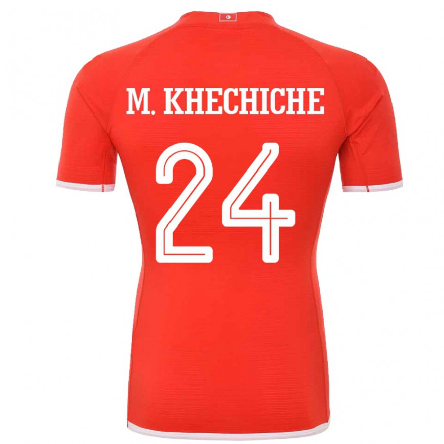 Niño Camiseta Túnez Mohamed Amine Khechiche #24 Rojo 1ª Equipación 22-24 México