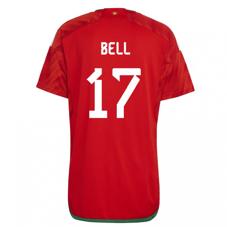 Niño Camiseta Gales Zac Bell #17 Rojo 1ª Equipación 22-24 México