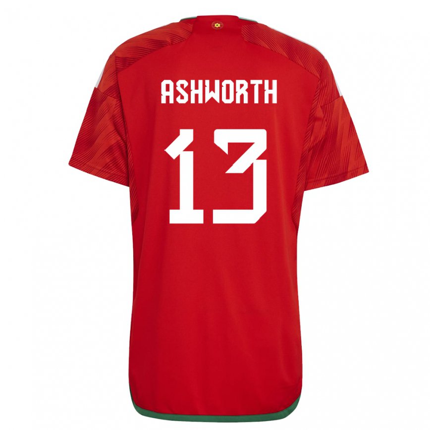 Niño Camiseta Gales Fin Ashworth #13 Rojo 1ª Equipación 22-24 México