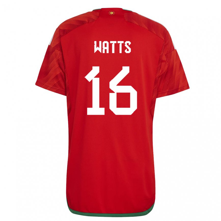 Niño Camiseta Gales Daniel Watts #16 Rojo 1ª Equipación 22-24 México