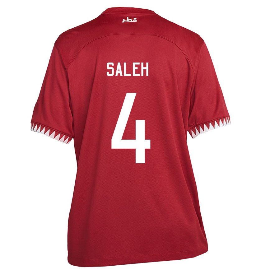 Niño Camiseta Catar Hagar Saleh #4 Granate 1ª Equipación 22-24 México