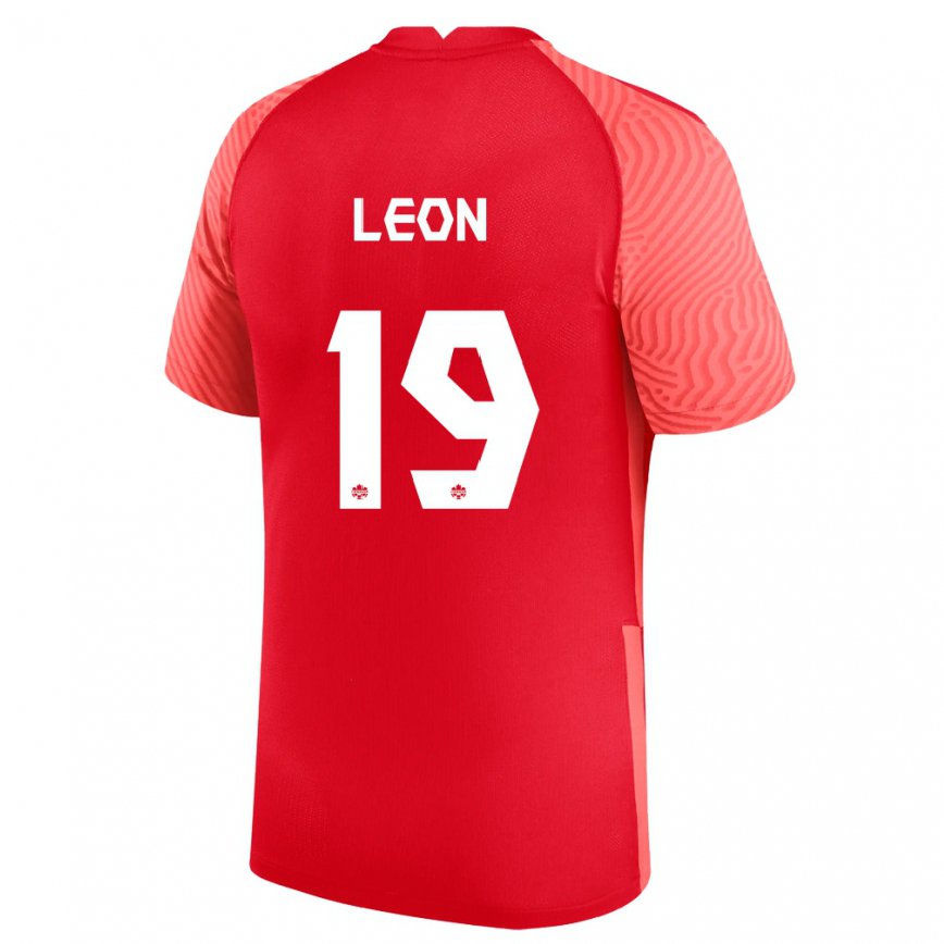 Niño Camiseta Canadá Adriana Leon #19 Rojo 1ª Equipación 22-24 México