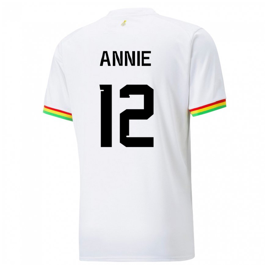 Niño Camiseta Ghana Henrietta Annie #12 Blanco 1ª Equipación 22-24 México