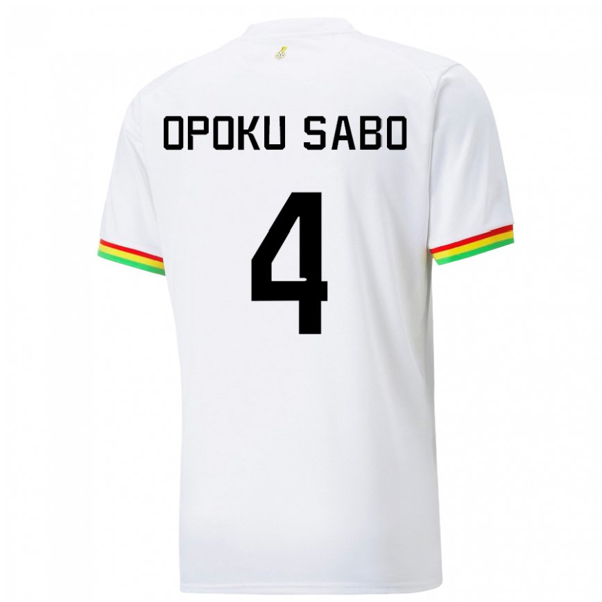 Niño Camiseta Ghana Alex Opoku Sabo #4 Blanco 1ª Equipación 22-24 México