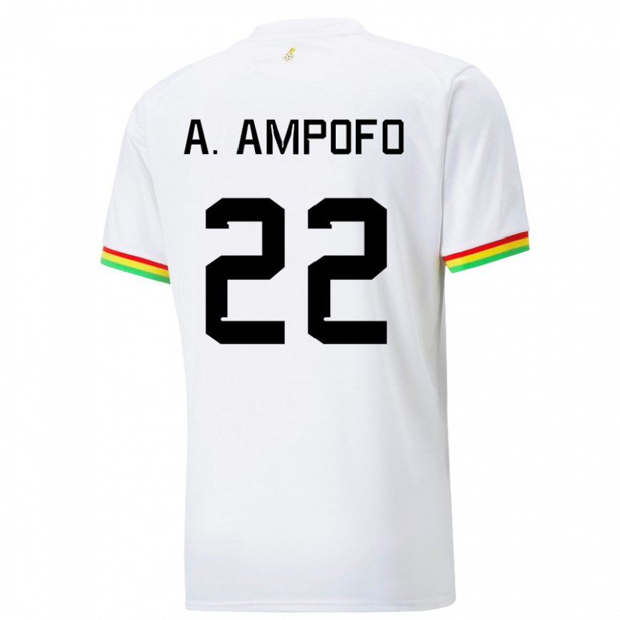 Niño Camiseta Ghana Eugene Amankwah Ampofo #22 Blanco 1ª Equipación 22-24 México