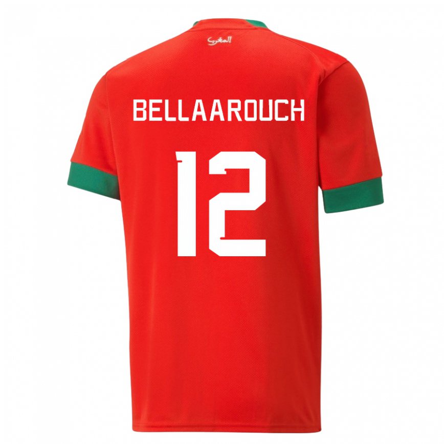 Niño Camiseta Marruecos Alaa Bellaarouch #12 Rojo 1ª Equipación 22-24 México