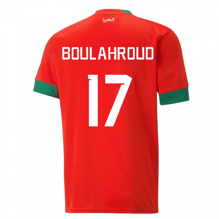 Niño Camiseta Marruecos Charaf Eddine Boulahroud #17 Rojo 1ª Equipación 22-24 México