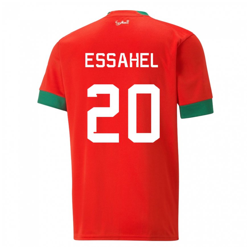 Niño Camiseta Marruecos Mohammed Amine Essahel #20 Rojo 1ª Equipación 22-24 México