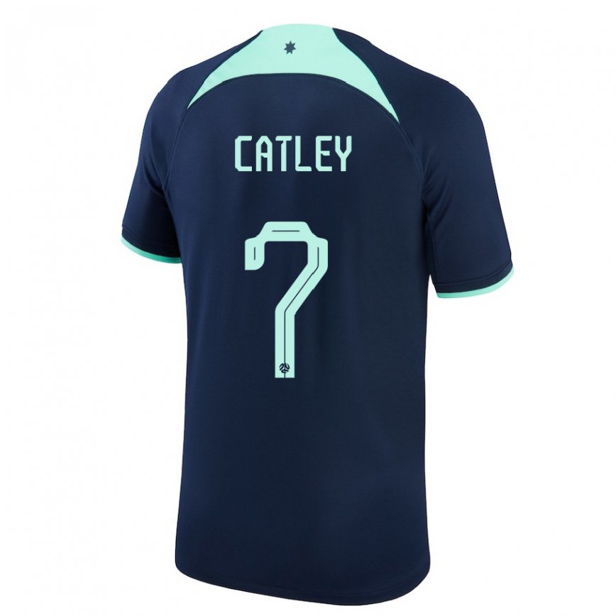 Niño Camiseta Australia Stephanie Catley #7 Azul Oscuro 2ª Equipación 22-24 México