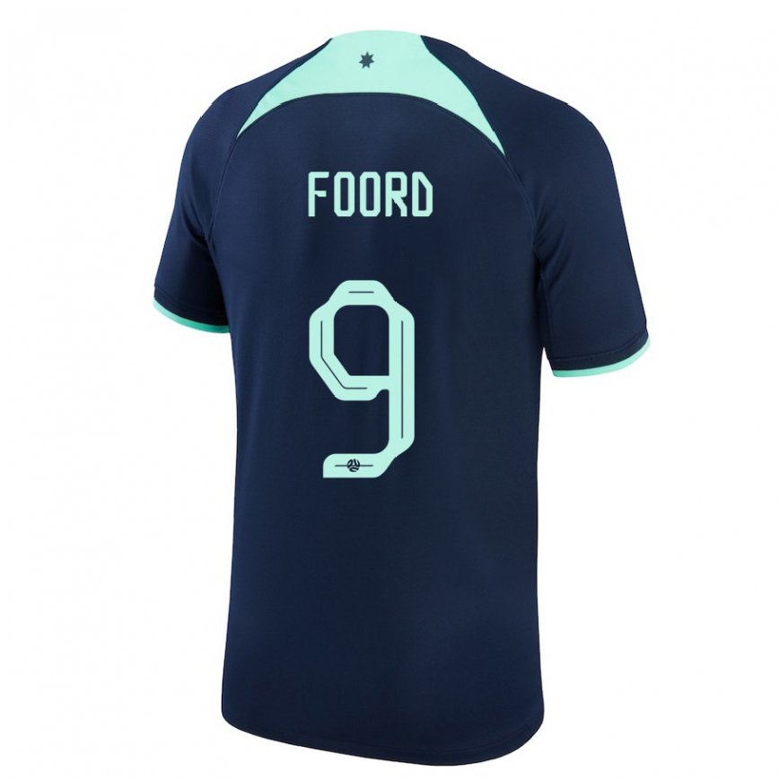 Niño Camiseta Australia Caitlin Foord #9 Azul Oscuro 2ª Equipación 22-24 México