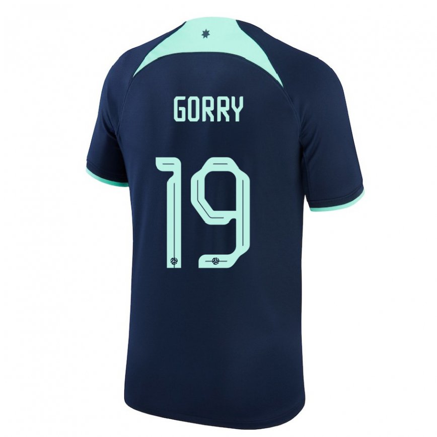 Niño Camiseta Australia Katrina Gorry #19 Azul Oscuro 2ª Equipación 22-24 México