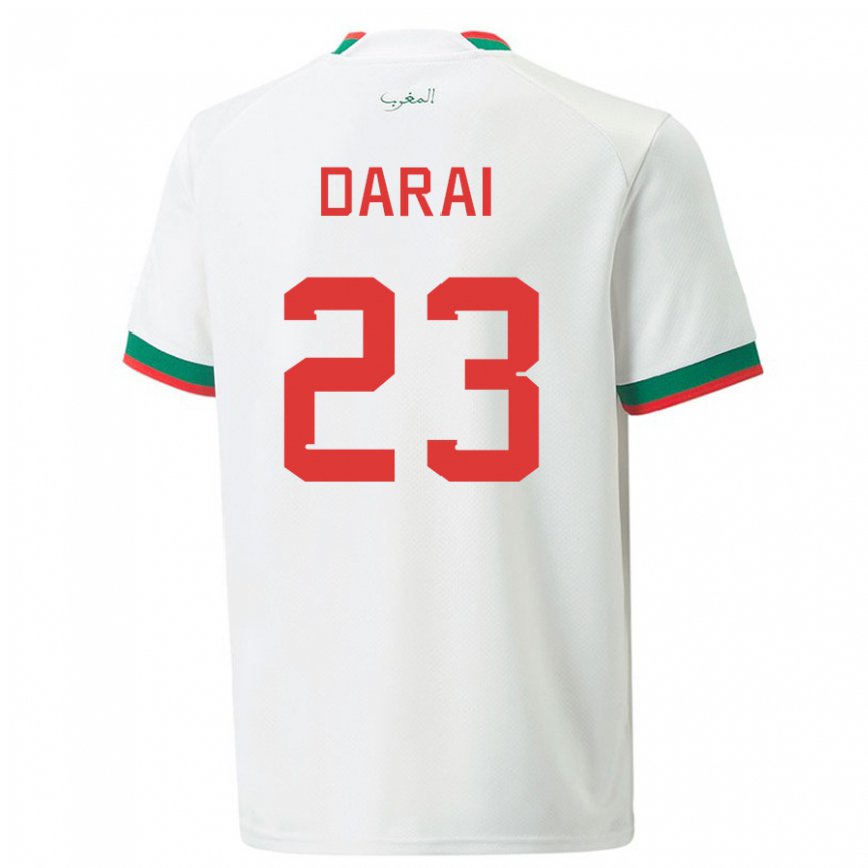 Niño Camiseta Marruecos Hamza Darai #23 Blanco 2ª Equipación 22-24 México