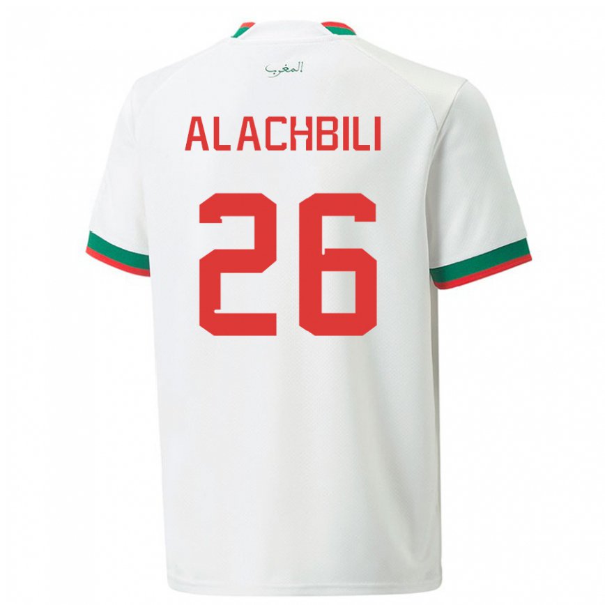 Niño Camiseta Marruecos Taha Alachbili #26 Blanco 2ª Equipación 22-24 México