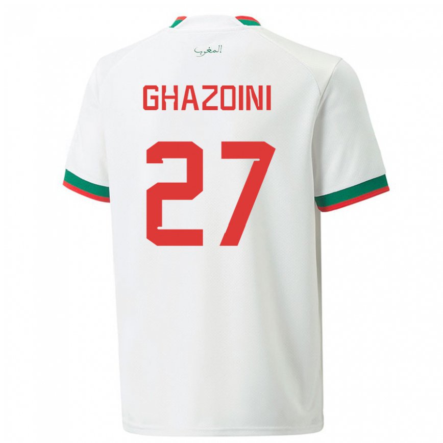 Niño Camiseta Marruecos Amine Ghazoini #27 Blanco 2ª Equipación 22-24 México