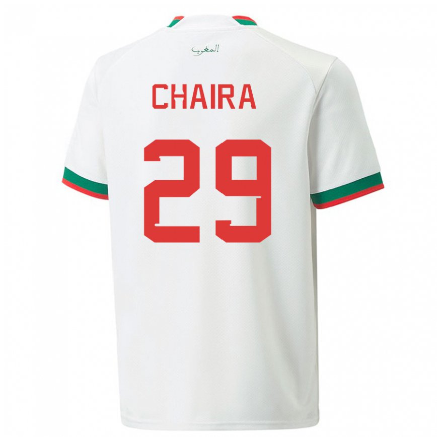 Niño Camiseta Marruecos Ilyas Chaira #29 Blanco 2ª Equipación 22-24 México