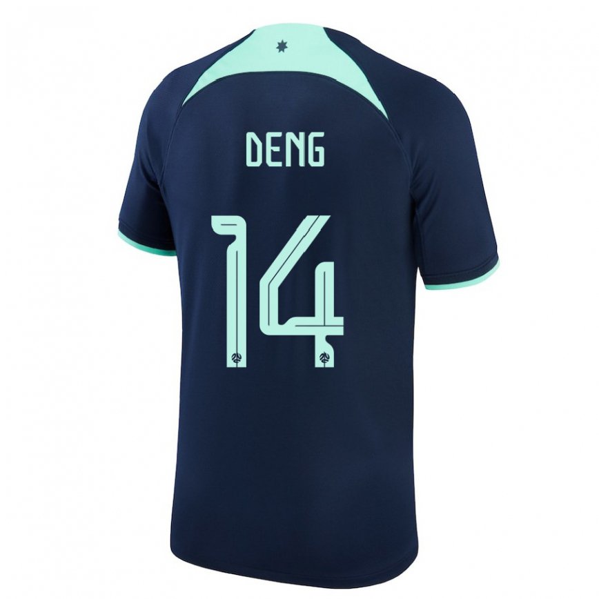 Niño Camiseta Australia Thomas Deng #14 Azul Oscuro 2ª Equipación 22-24 México