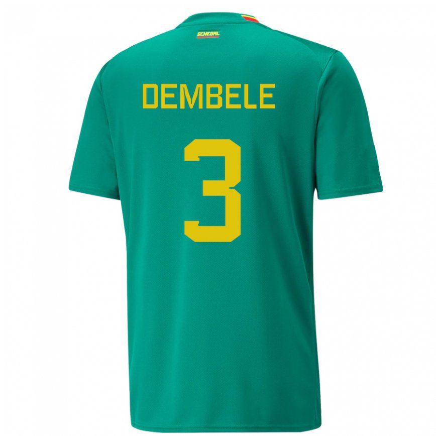 Niño Camiseta Senegal Anta Dembele #3 Verde 2ª Equipación 22-24 México