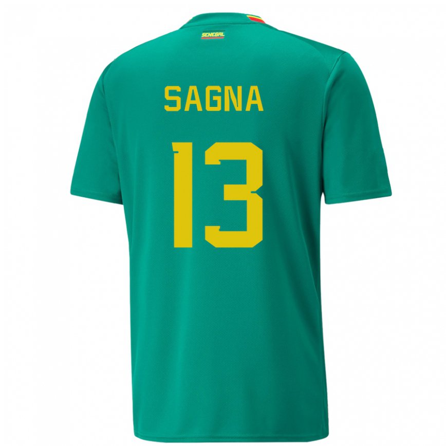 Niño Camiseta Senegal Jeannette Sagna #13 Verde 2ª Equipación 22-24 México