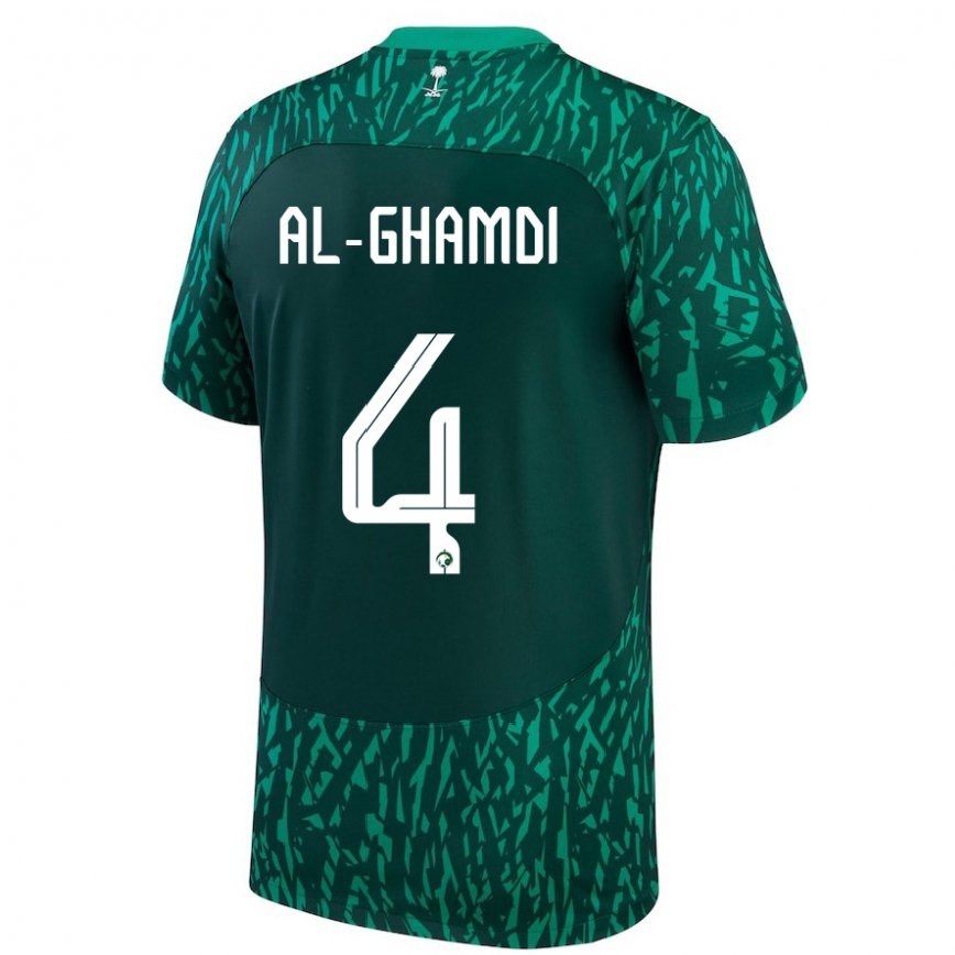 Niño Camiseta Arabia Saudita Talah Al Ghamdi #4 Verde Oscuro 2ª Equipación 22-24 México